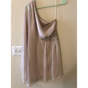 Free People one shoulder, nude formal dress